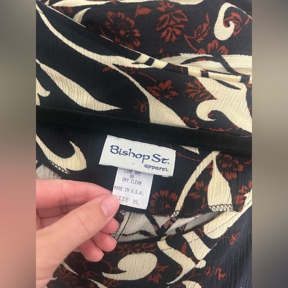 Vintage Gauze Maxi Shift Dress Women’s XL Floral Bishop St Cap Sleeve - Picture 3 of 7